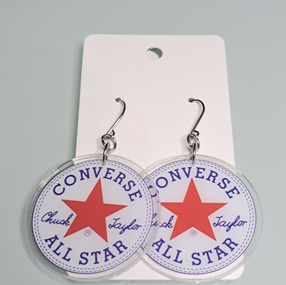 Converse Logo Earrings With Stainless Steel Ear Wires